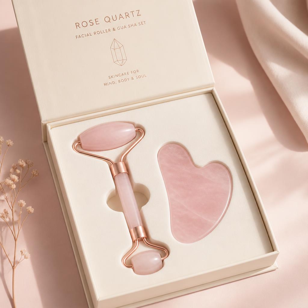 Rose Quartz Roller & Gua Sha Set