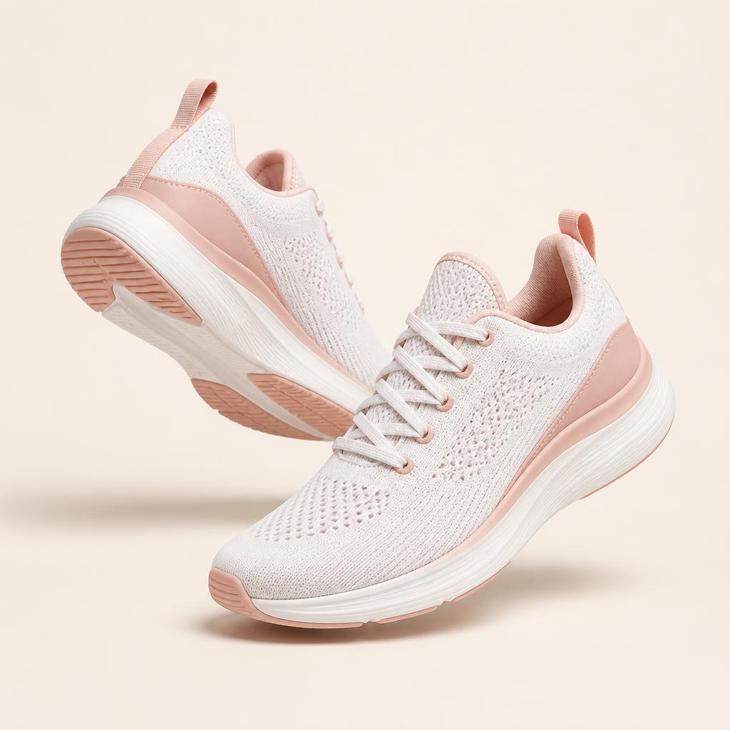 Blush Knit Running Sneakers